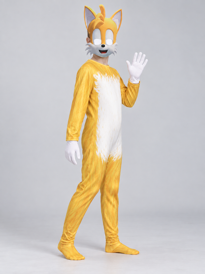 Yellow Carnival Cosplay Costume with Mask and Gloves