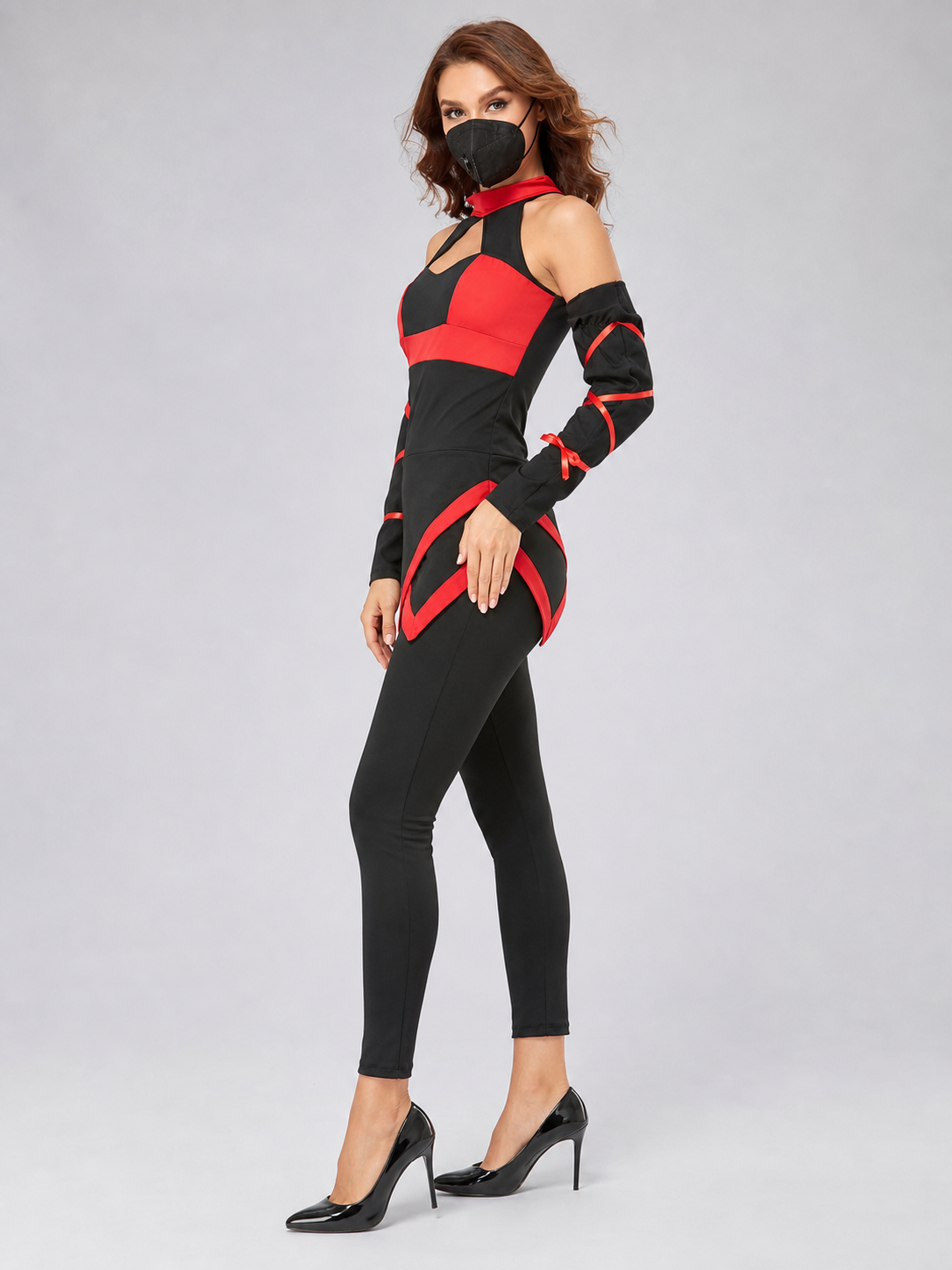 Naruto Ninja Costume: Black and Red Jumpsuit