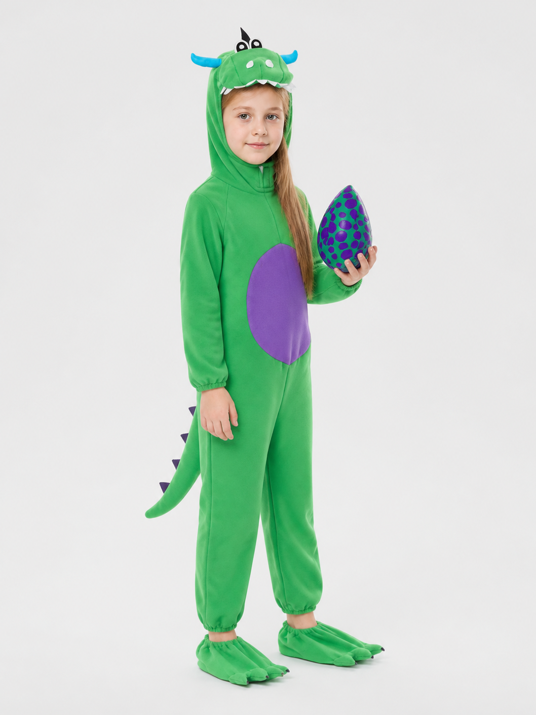 Hooded Dinosaur Costume with Tail side view
