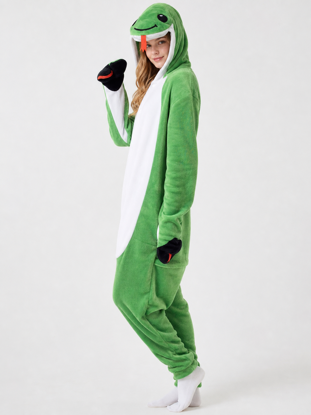 Snake Kigurumi, hooded onesie with a face