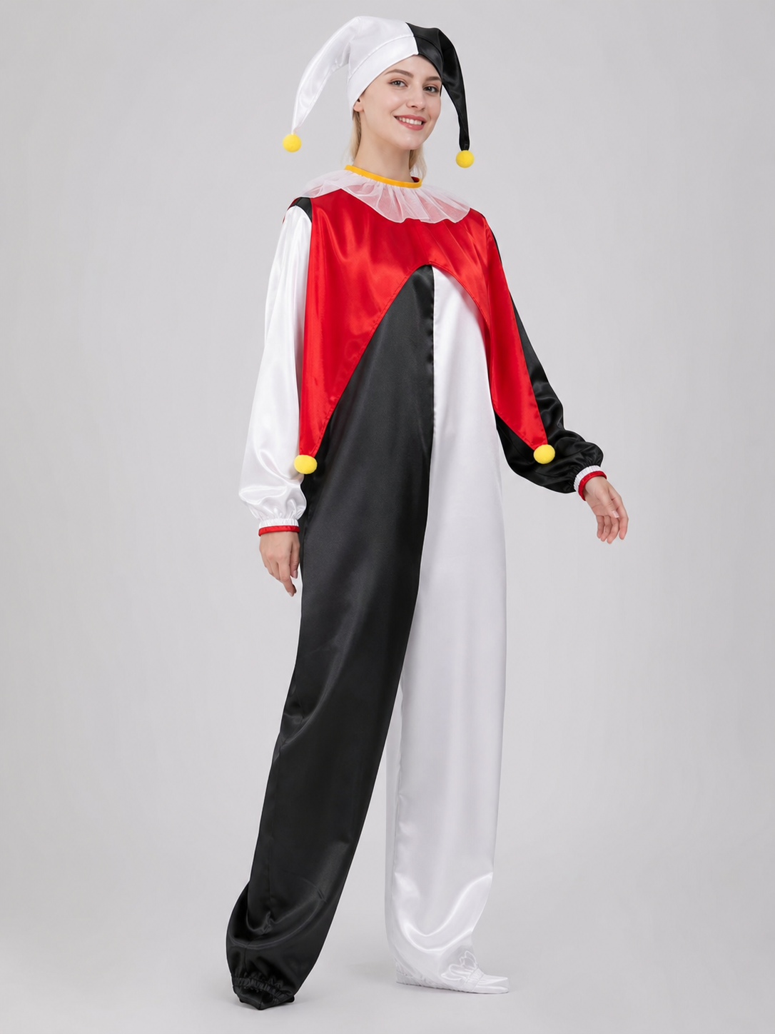 Clown Costume with Mask and Hat