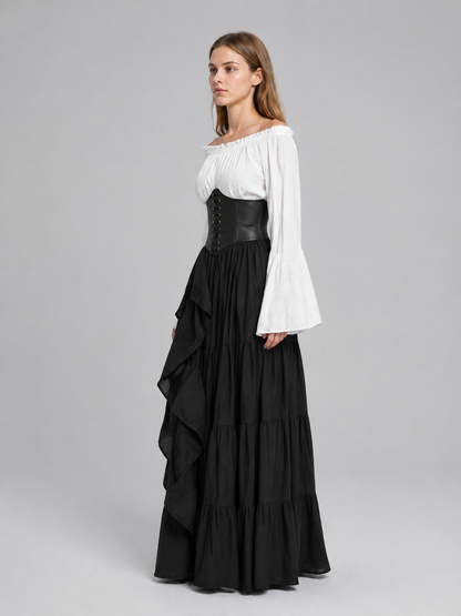 Medieval Maxi Dress with Corset Lacing side view