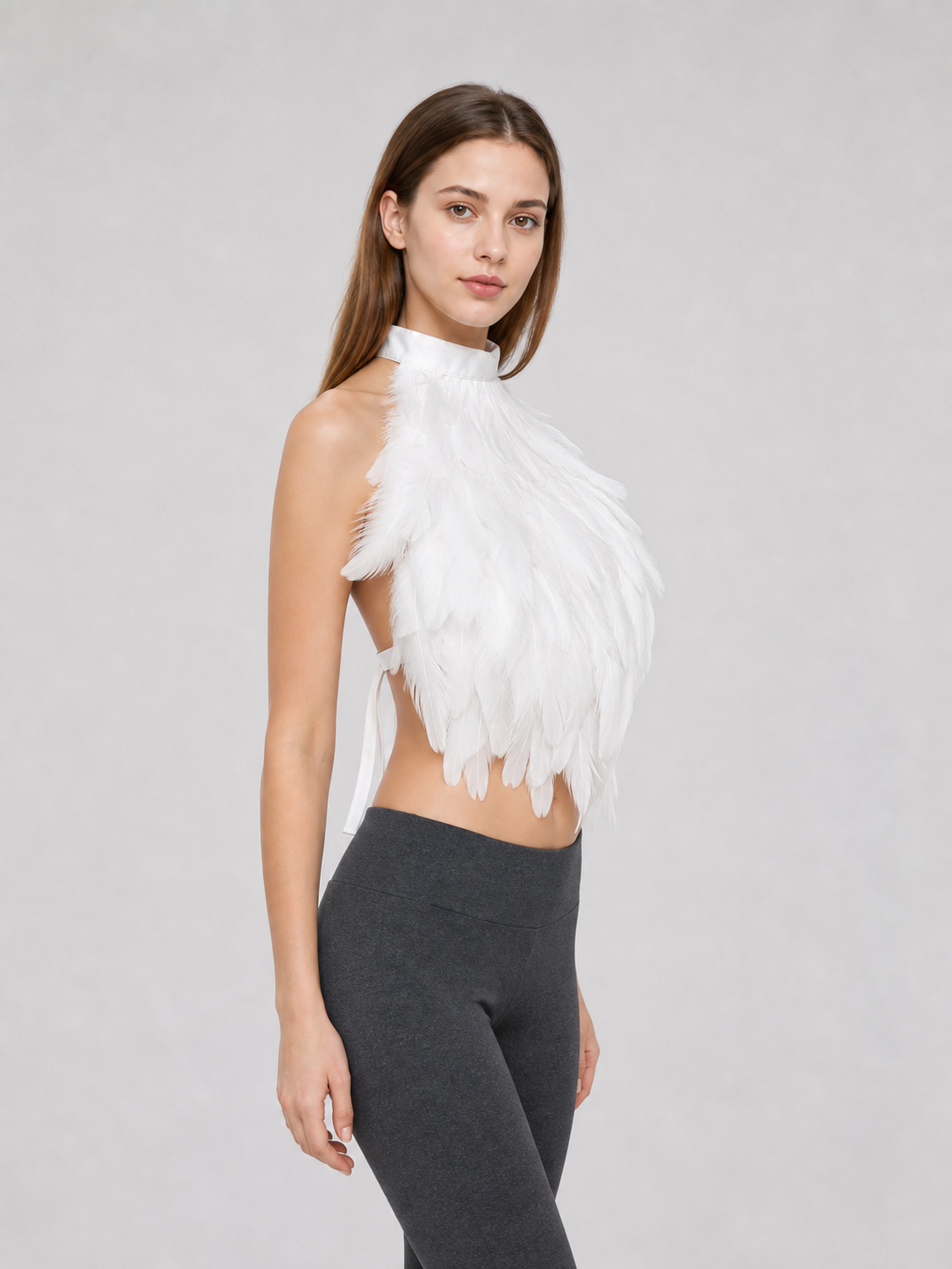 White Feather Dickey for Costumes and Performances
