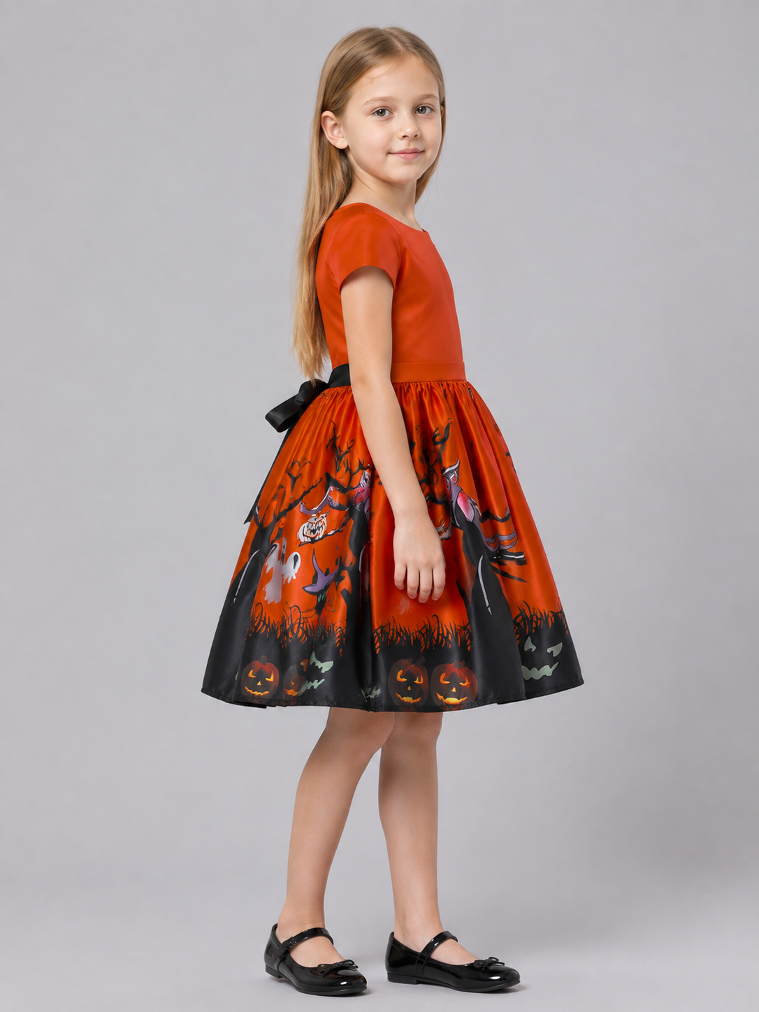 Kids' Halloween Costume Dress with Hat side view