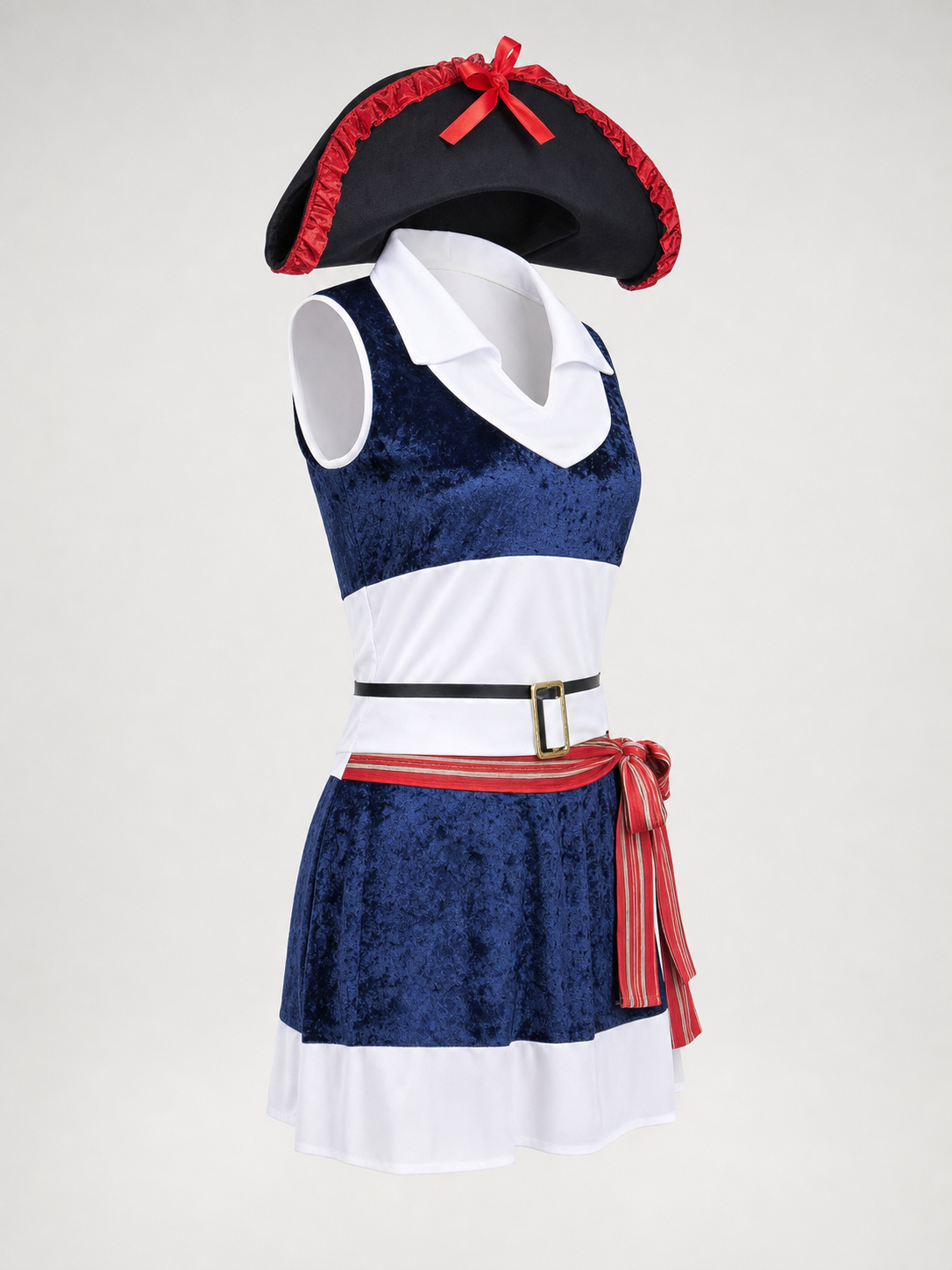 Carnival Pirate Costume with Dress, Hat, and Belt