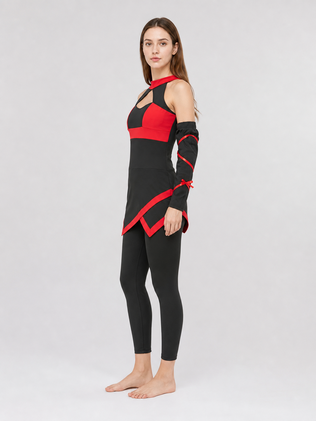Naruto Ninja Costume, Black and Red Jumpsuit side view