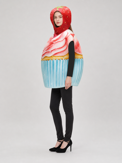 Cupcake Costume with Strawberry Hood