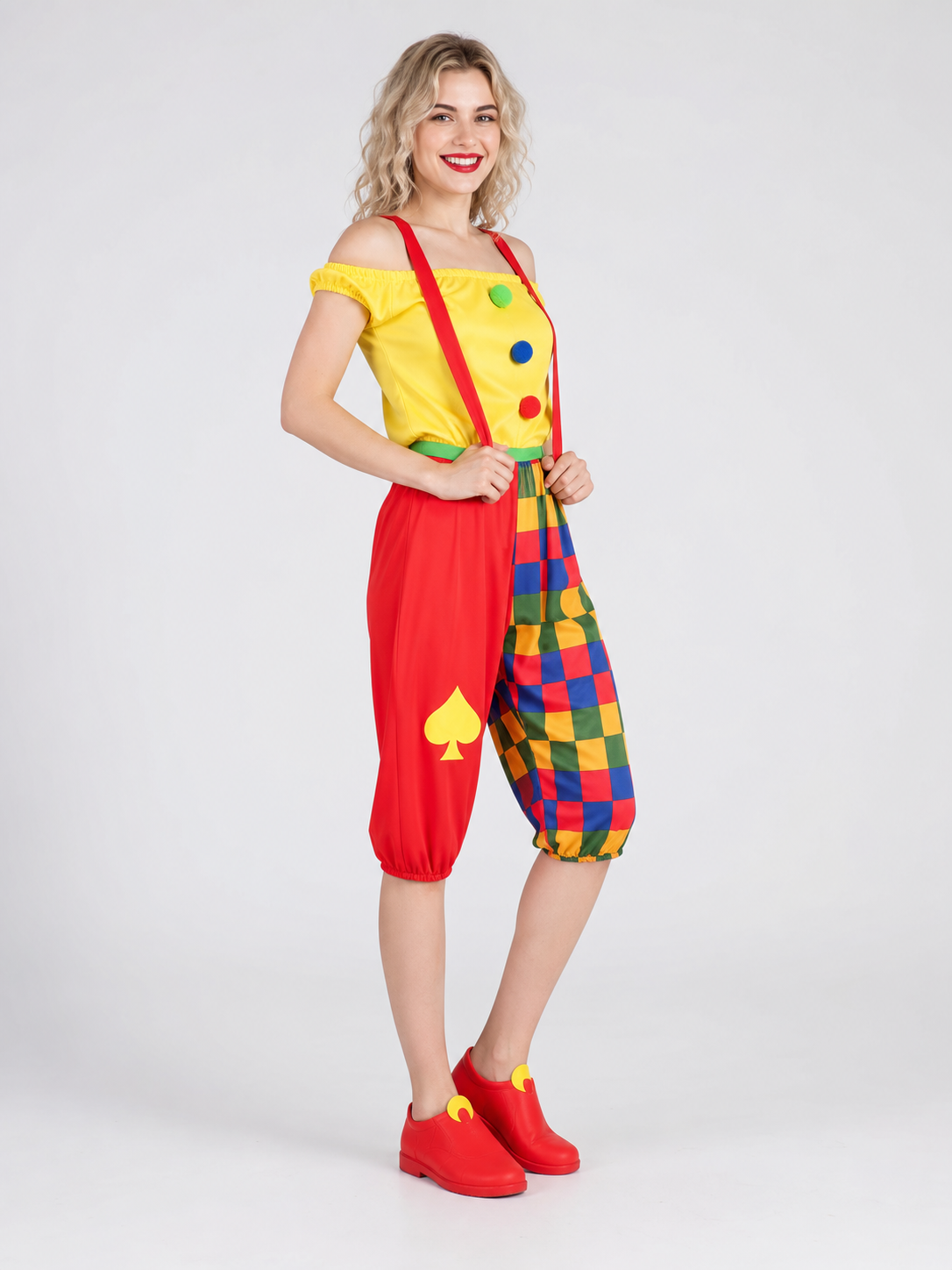 Clown Costume with Suspenders and Harem Pants