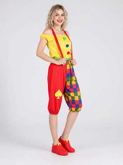 Clown Costume with Suspenders and Harem Pants