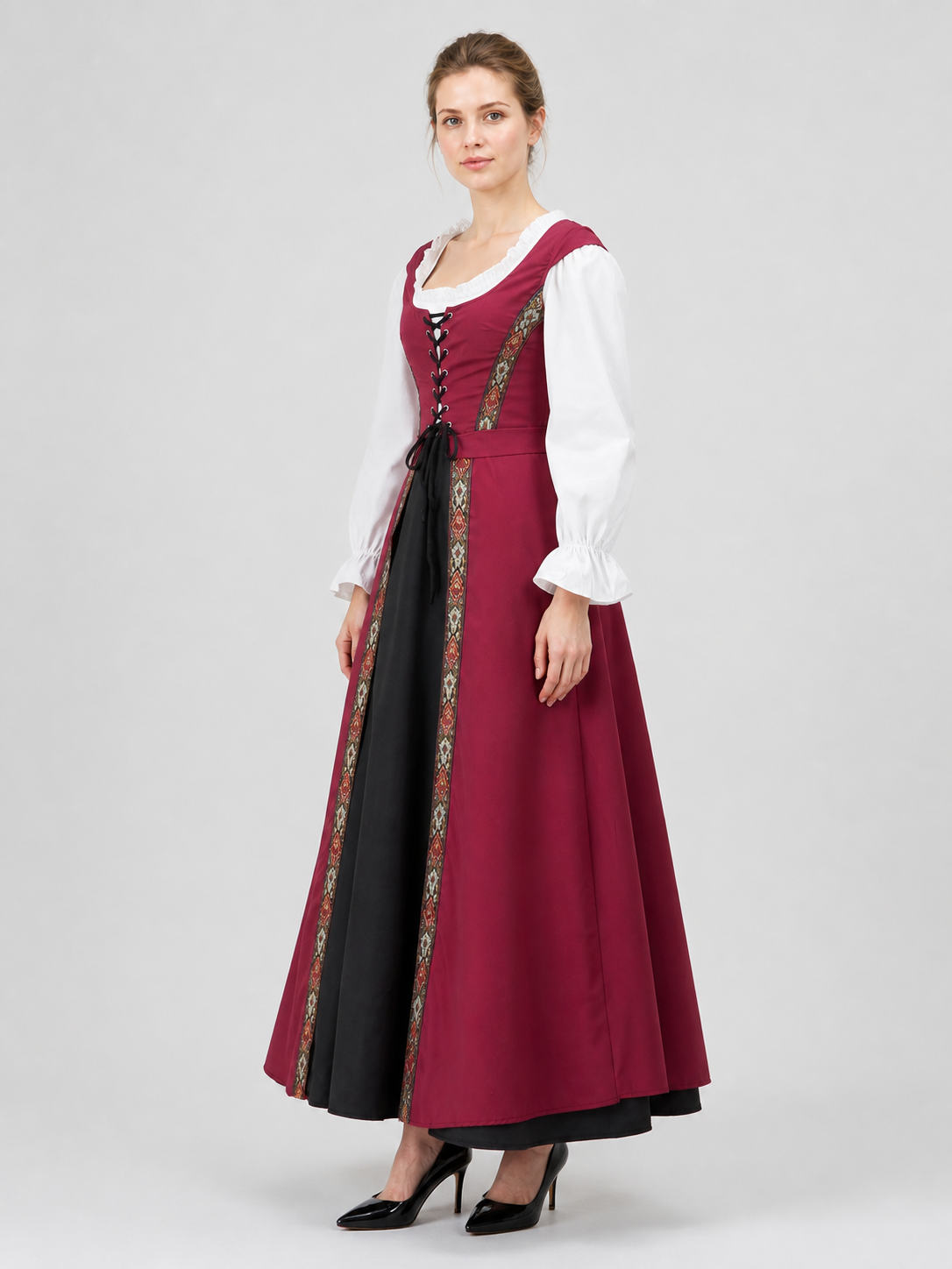 Vintage Medieval Dress for Cleopatra Cosplay side view