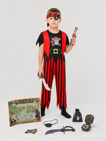 Children's Pirate Costume for Cosplay, Accessory Set side view