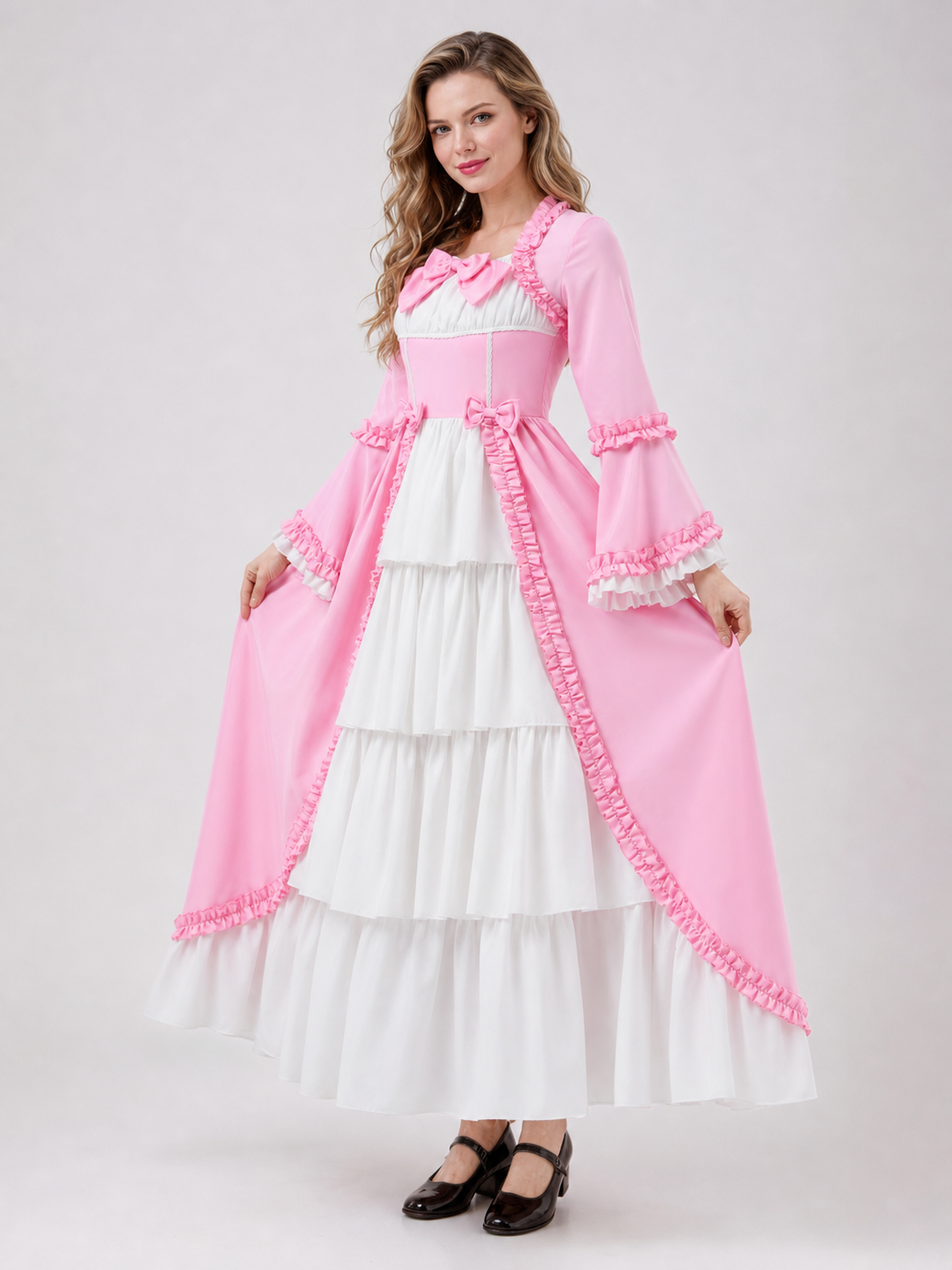Vampire Costume Dress with Ruffles, Pink and White