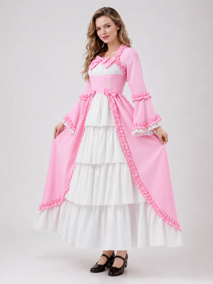 Vampire Costume Dress with Ruffles, Pink and White