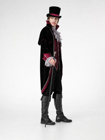 Gothic-Style Vampire Costume with Top Hat