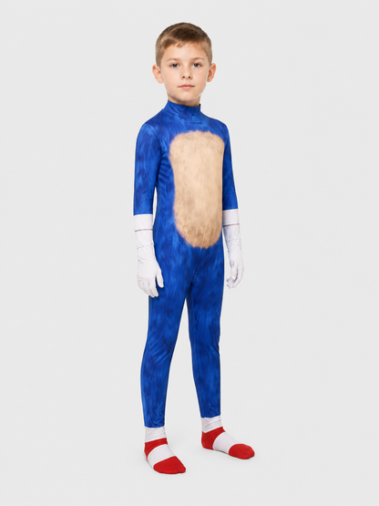 Sonic Hooded Jumpsuit Costume for Cosplay side view