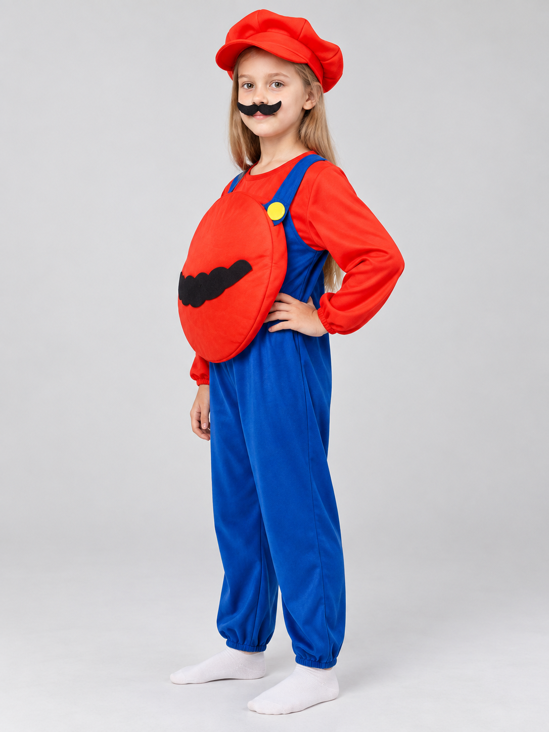 Kids' Super Mario Carnival Costume with Mustache and Hat