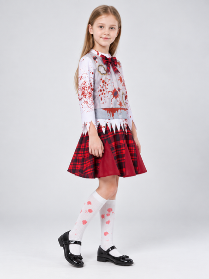 Carnival Dress with Red and Black Plaid Skirt