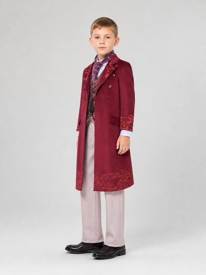 Willy Wonka Costume with Coat, Vest, Shirt, and Pants side view