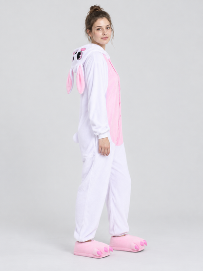 Bunny Kigurumi Pajama White and Pink with Long Ears