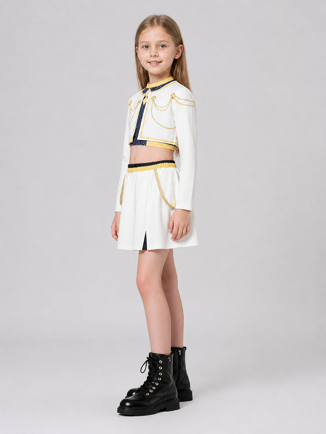 Children's Military-Style Stage Costume, Top and Skirt side view