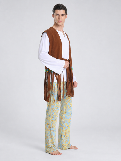Fringed Carnival Vest with Colorful Beads