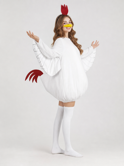 Adult Chicken Costume with Wings and Accessories