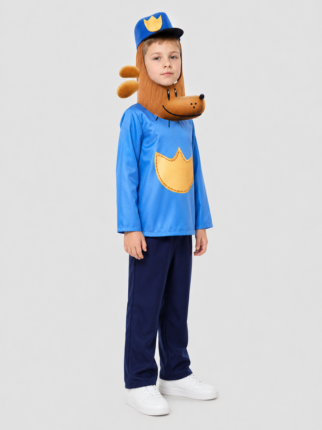 Dogman Cosplay Costume, Set with Mask and Hat side view