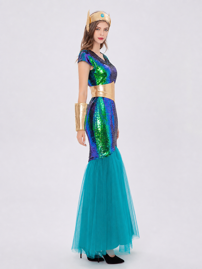 Sequin Mermaid-Silhouette Cosplay Dress