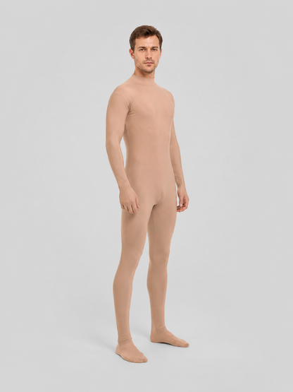 Skin-Tone, Form-Fitting Zentai Jumpsuit for Performances side view