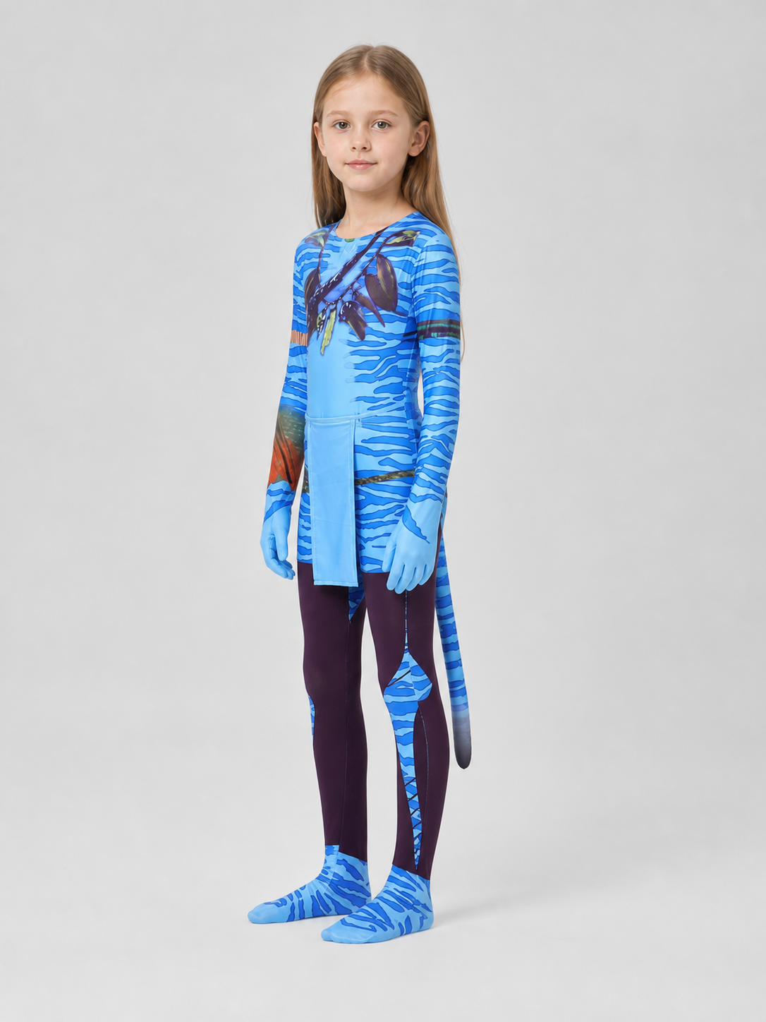 Avatar Cosplay Jumpsuit Costume with Tail side view