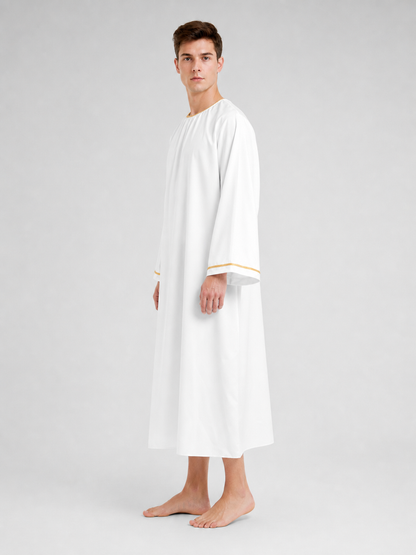 White Cosplay Cloak with Gold Trim