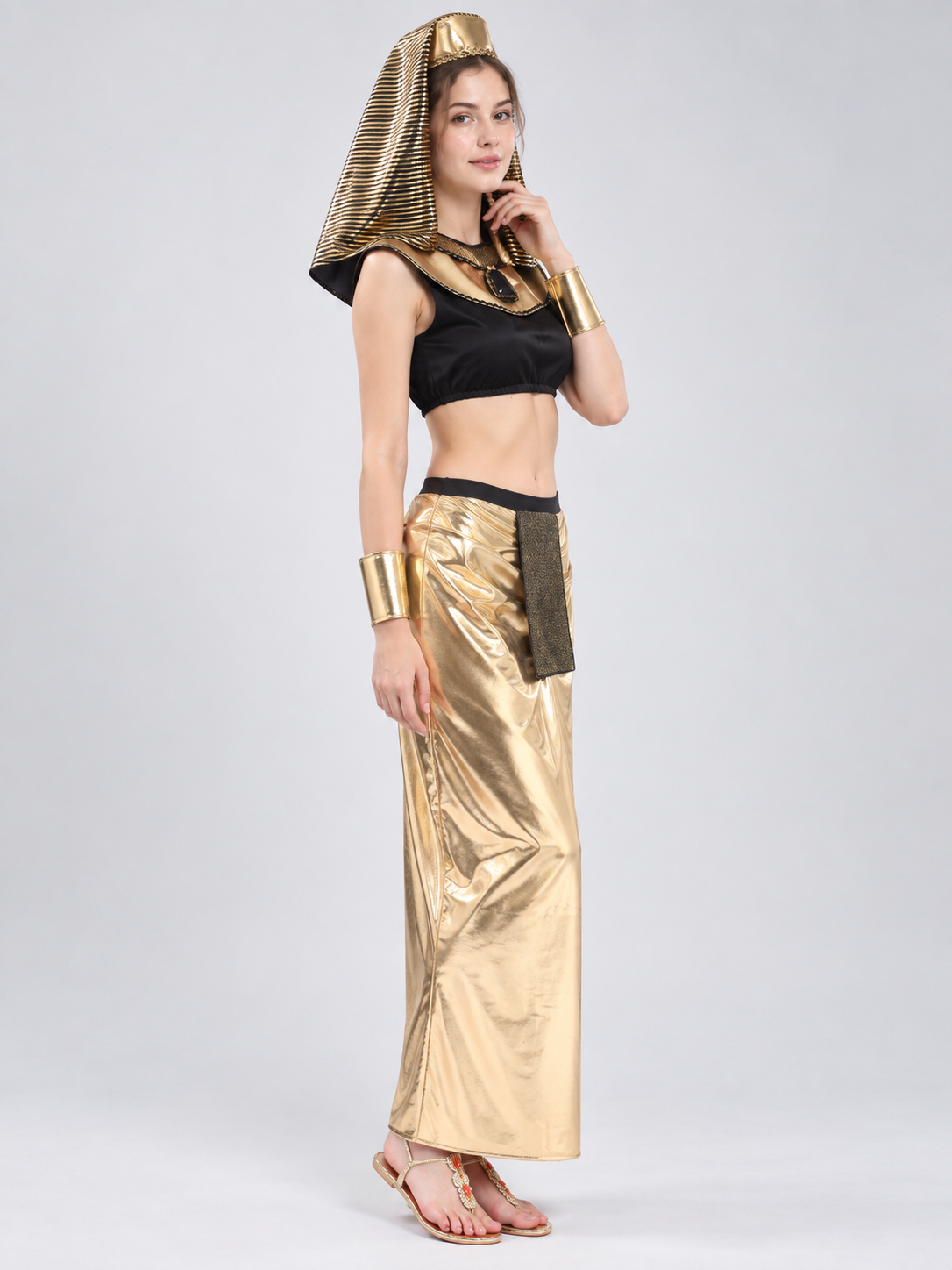 Egyptian-style carnival costume, black and gold