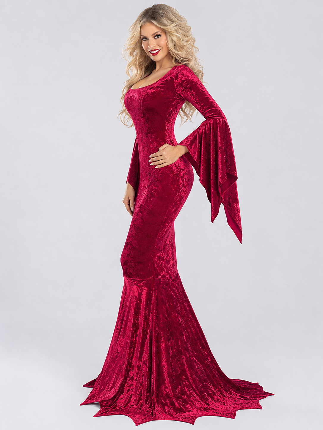 Halloween Costume Dress with Bat-Wing Sleeves