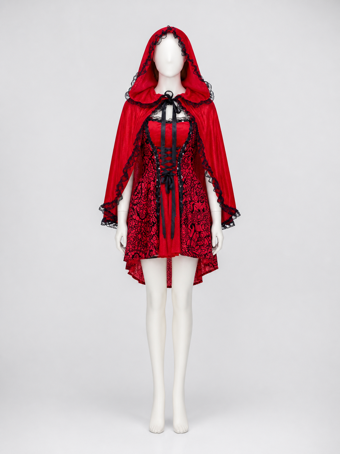 Cosplay Costume: Dress and Hooded Cape side view