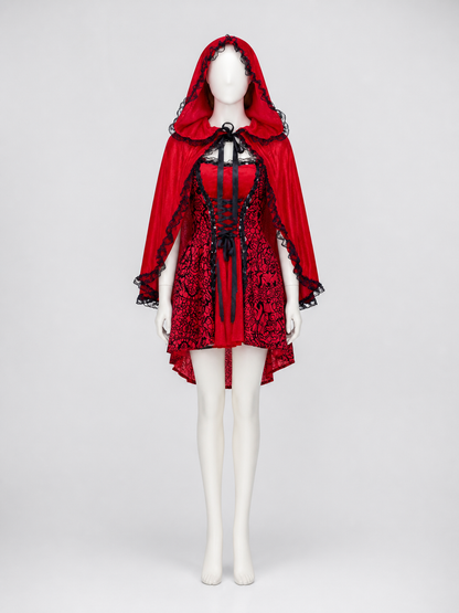 Cosplay Costume: Dress and Hooded Cape side view
