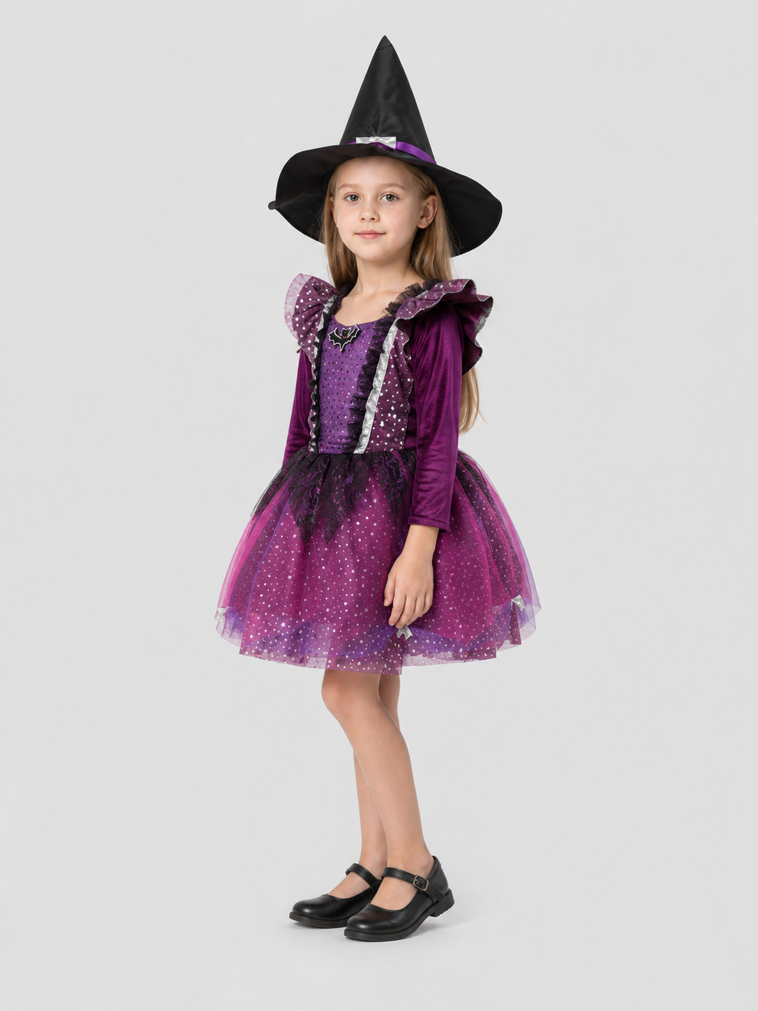 Halloween-Style Carnival Dress with a Tulle Skirt side view