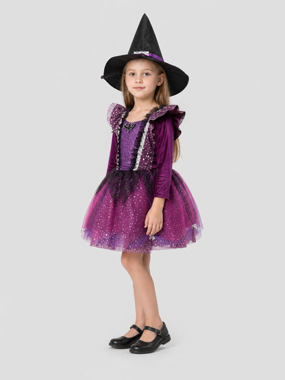 Halloween-Style Carnival Dress with a Tulle Skirt side view