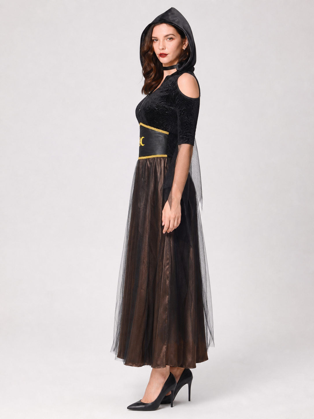 Halloween Witch Costume, Cosplay, Black Cape