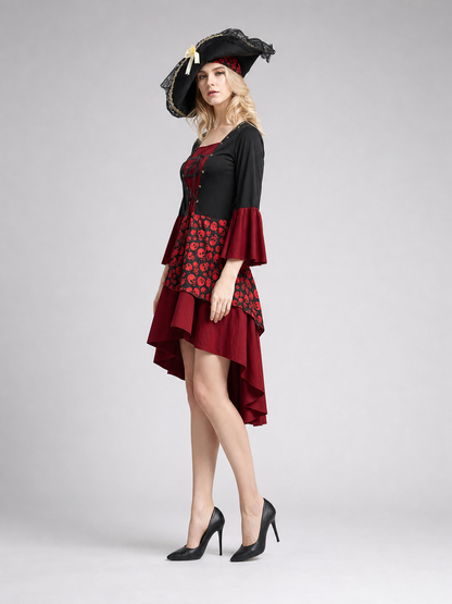 Halloween Pirate Costume with Hat and Dress