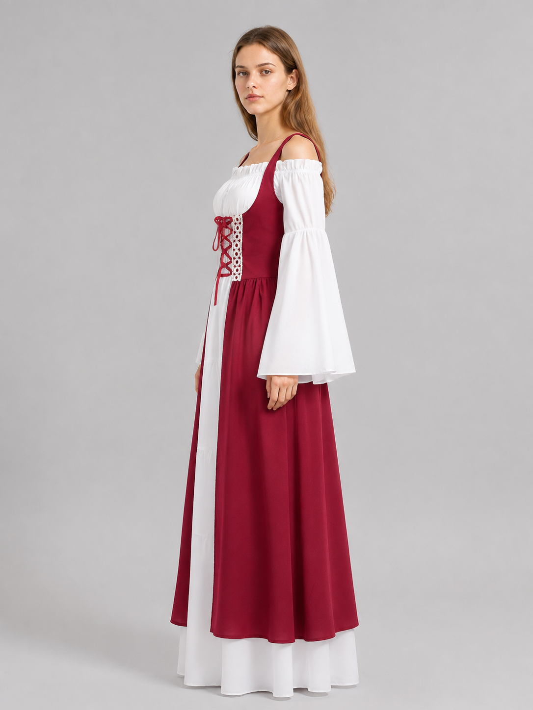 Medieval-Style Costume Dress with Corset side view
