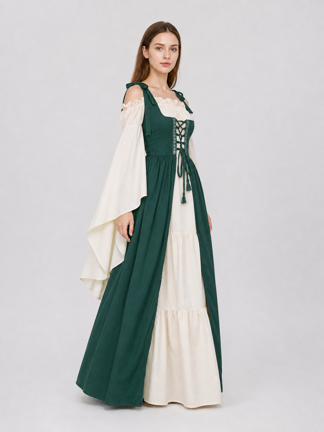 Layered Renaissance-Style Costume Dress
