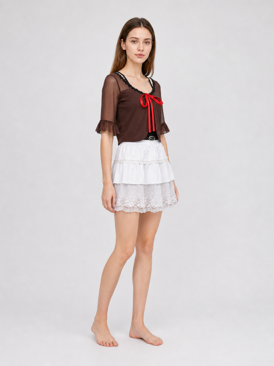 Tenku Mio Cosplay Costume: Top, Skirt, and Belt