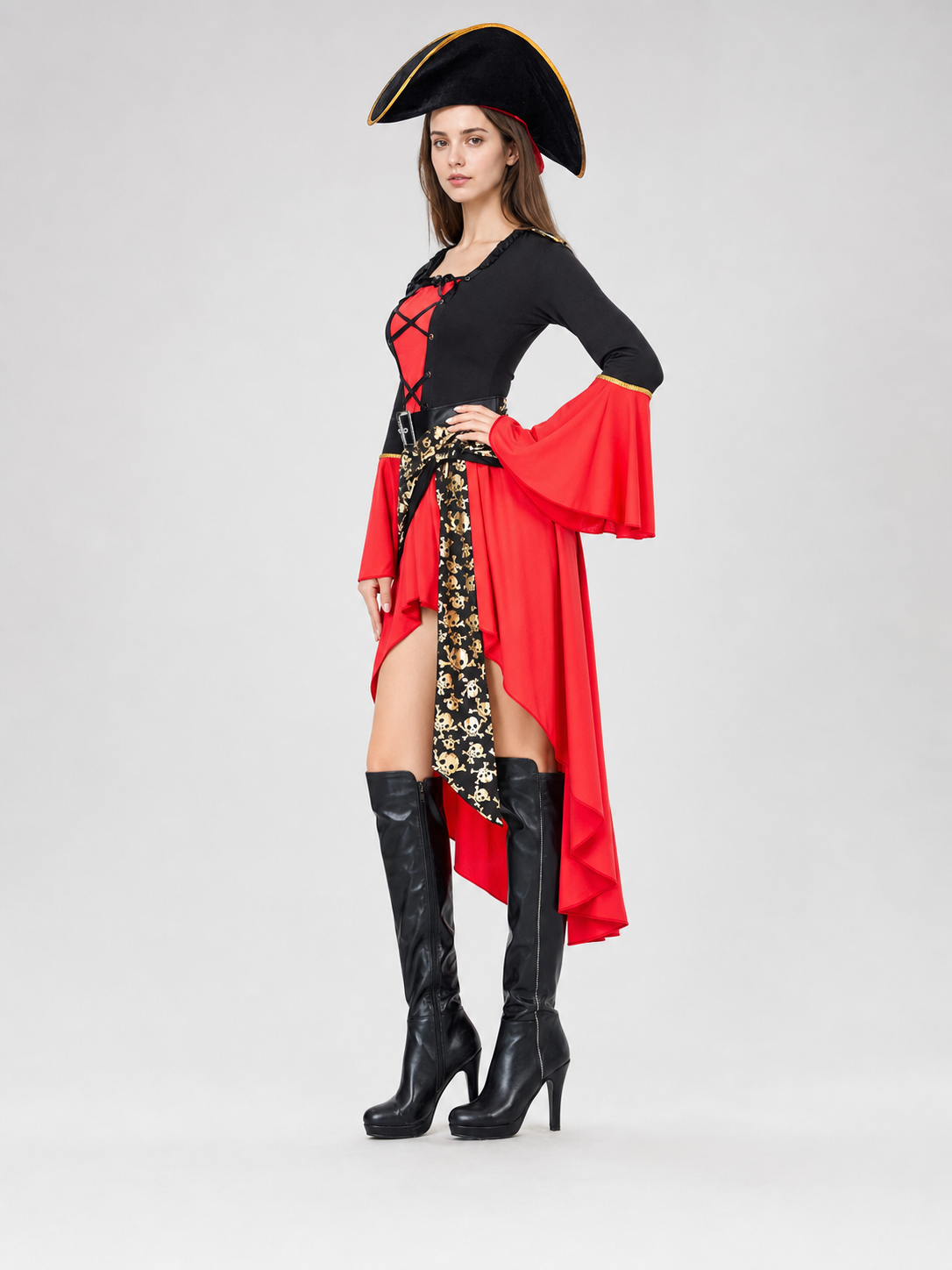 Red pirate costume for Halloween and cosplay