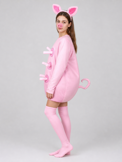 Adult Pink Pig Costume