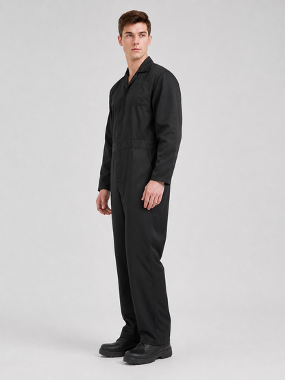 Miles Black Long-Sleeve Jumpsuit