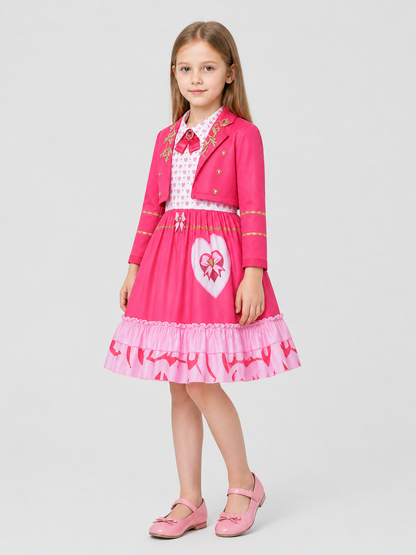 Descendants 5 Cosplay Set: Pink Dress and Jacket side view