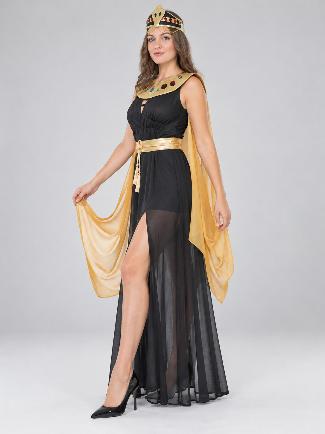 Egyptian-Style Costume with Dress, Belt, and Headpiece