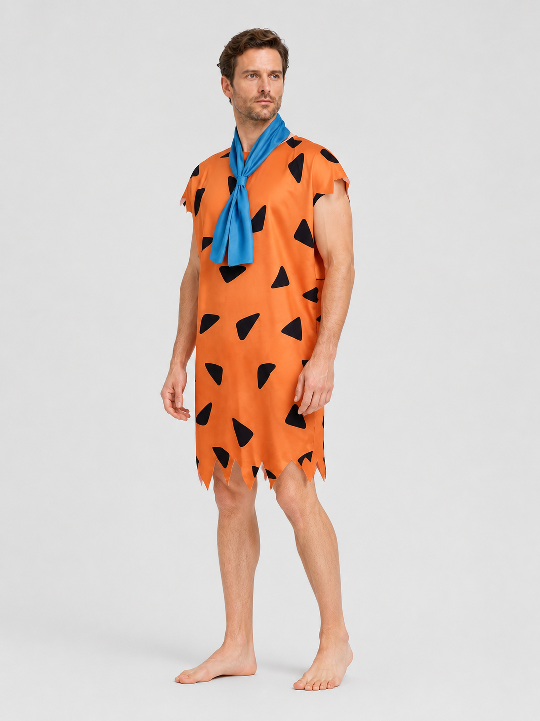 Primitive Man Cosplay Costume with Scarf side view