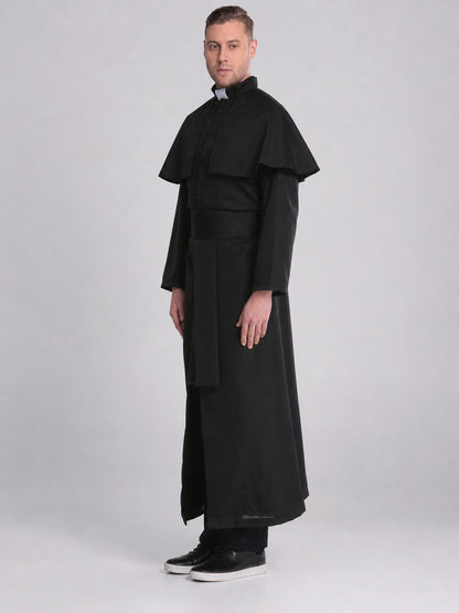 Black Ritual Robe with Capelet for Cosplay