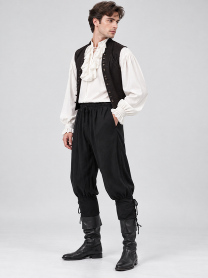 Historical Style Pants Black with Ties